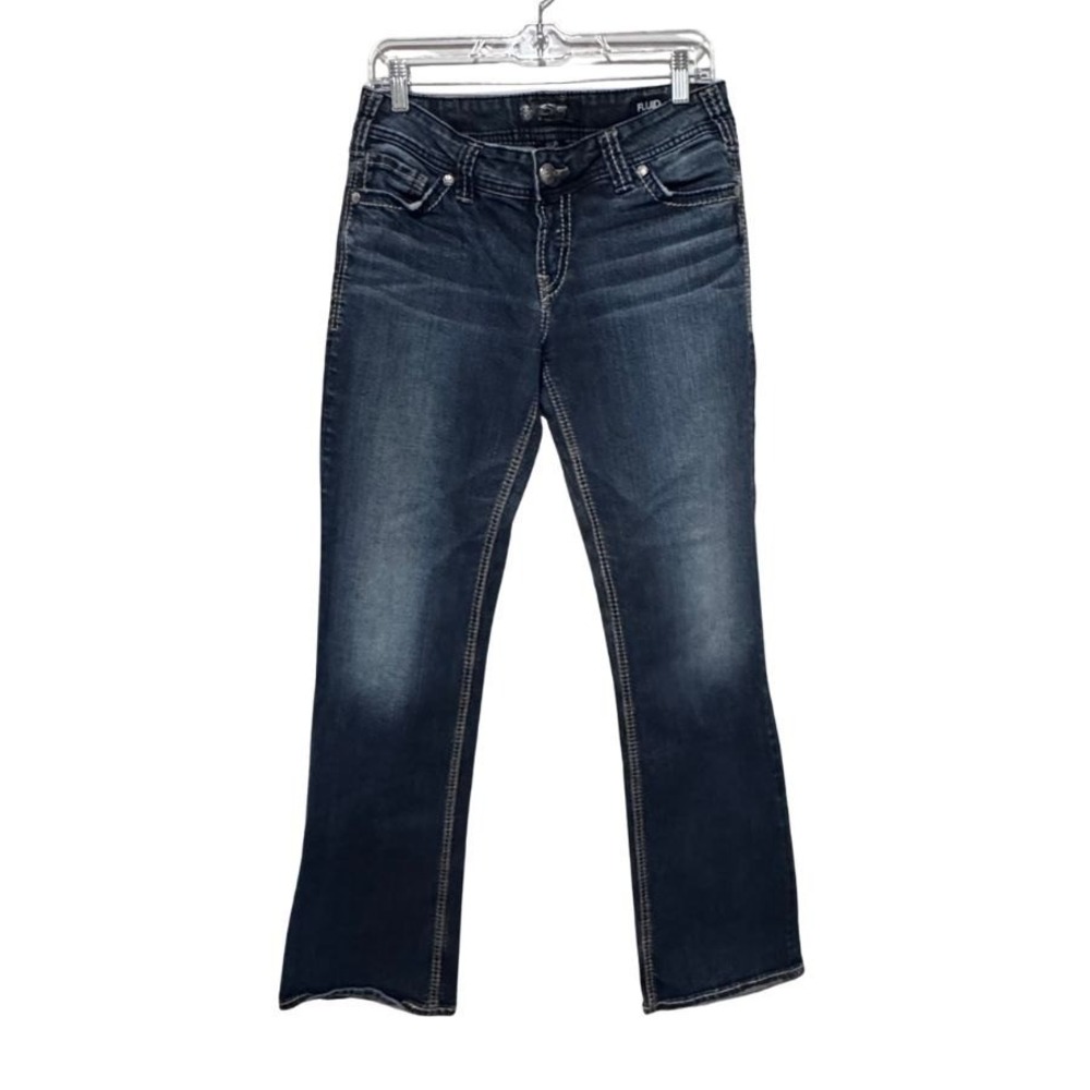 Silver Jeans Suki Mid Slim Boot Dark Wash Fluid Denim Jeans W30 L33